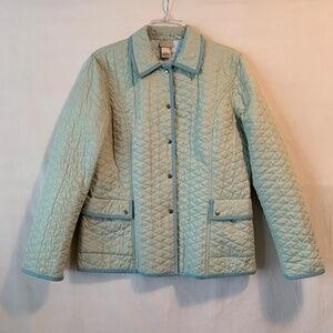 Sigrid Olsen Sport Pastel Green Lightweight Quilted Jacket size M